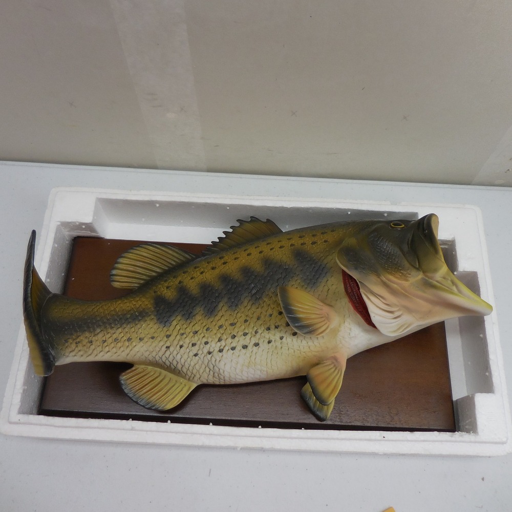 Vintage McCormick Americana Porcelain Large Mouth Bass Fish Decanter Wall Mount